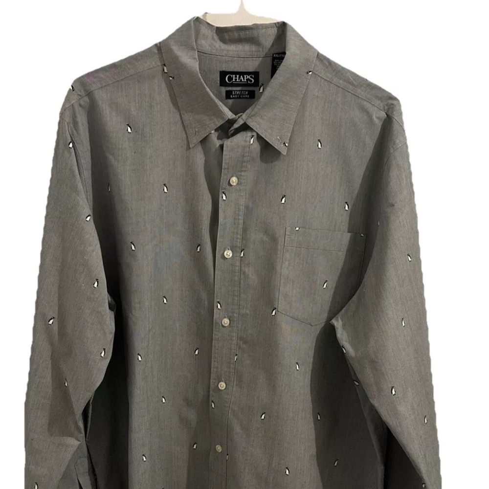 Chaps Penguin Gray Men's Shirt XXL
